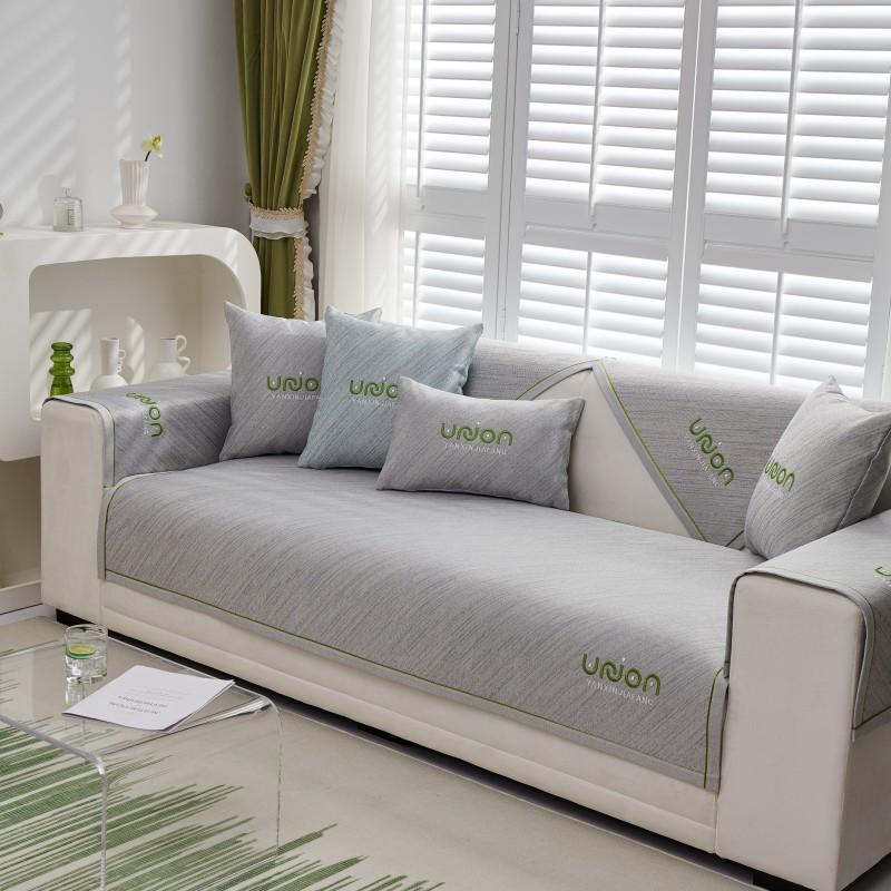 

Летняя охлаждающая охлаждающая подушка для дивана из ротанга, роскошная вышивка, высококачественный чехол для дивана, прохладный и дышащий нескользящий чехол для дивана 70*70cm серый