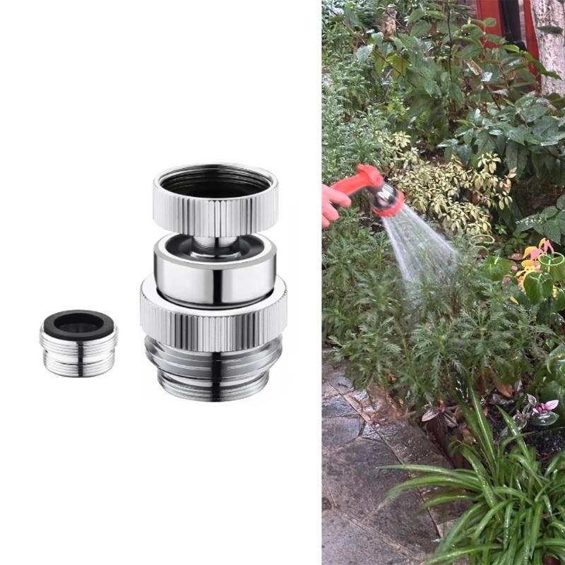 360 Degree Rotating Garden Hose Faucet Adapter Brass Thread LeakProof Design For Effortlessly Watering Car Washing