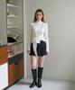 DEHEVE Wool Mock-Neck Wrap Long Sleeve [Ivory]
