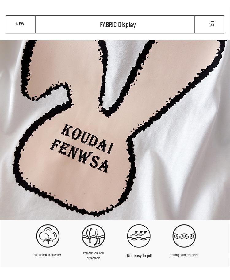 Damen Plus Size Rundhals Mittellanges Kurzarm Schlankmachendes T-Shirt (Größen 200/300/350 Jin)