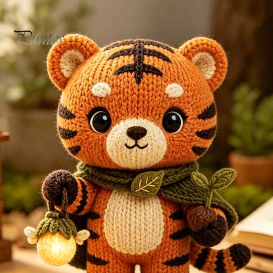 Decorative Knitted Figurine Handmade Doll for Kids, Soft Crochet Forest Animal Plush Toy, Cute Pendant Hand Woven Stuffed Doll, Unique Gift