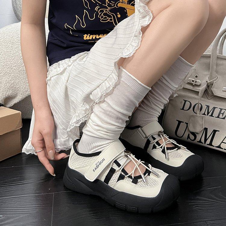 Sports sandals women's summer 2025 new outdoor mountaineering breathable little white shoes thick-soled mesh hollow single shoes women