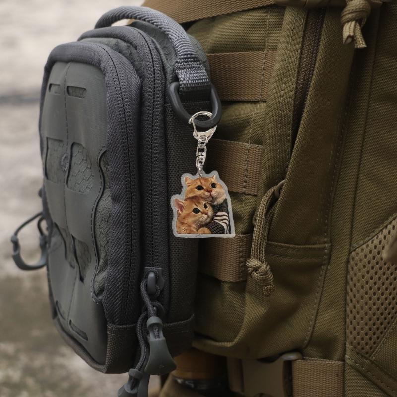 6Pcs Set Key Chains Pendant Cute Toast Cat Dog Shape Key Rings Stylish Jewelry