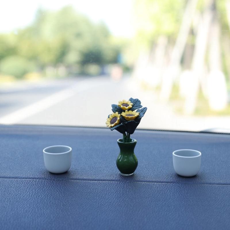 Dekoracja wnętrza samochodu Mini wazon na słonecznik Auto konsola środkowa Ozdoba na lusterko wsteczne na akcesoria SUV Kobieta Prezenty