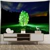 Luminous Plant Tapestry Wall Hanging Bright Fluorescent Green Stripe Hand Bohemian Hippie Living Room Bedroom Printing Decor