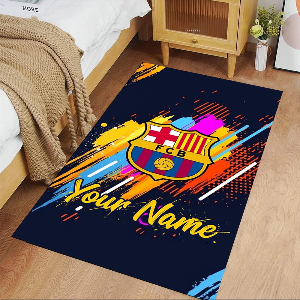 Barcelona Club Personalized Text Floor Mat Suitable for Study Room Bedrooms Hallway Living Rooms Anti-slip Rug Anime Office Decor Best for Christmas