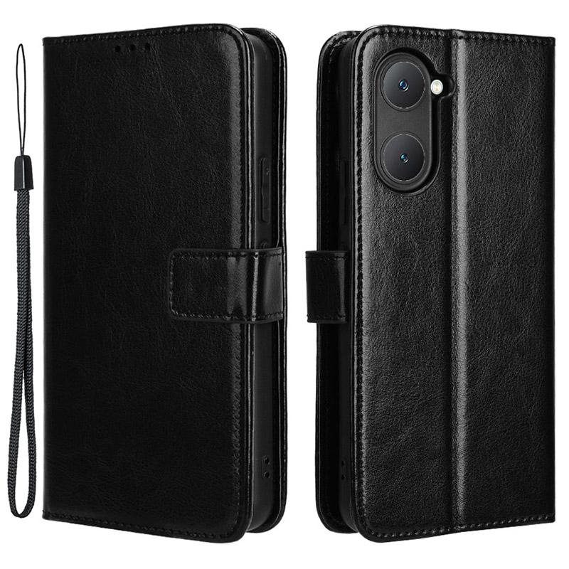 For Vivo Y28s 5G/T3 Lite 5G/Y03/Y18 4G/Y18e 4G Leather Case Crazy Horse Texture Folio Flip Wallet Phone Cover