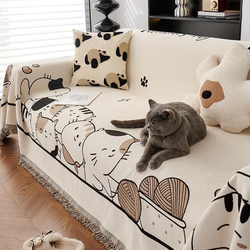 Chenille Sofa Cover Cloth Four Seasons Universal Sofa Cover High-End Anti-Scratching Sofa Cushion a Whole Piece of Full Cover Sofa Cover