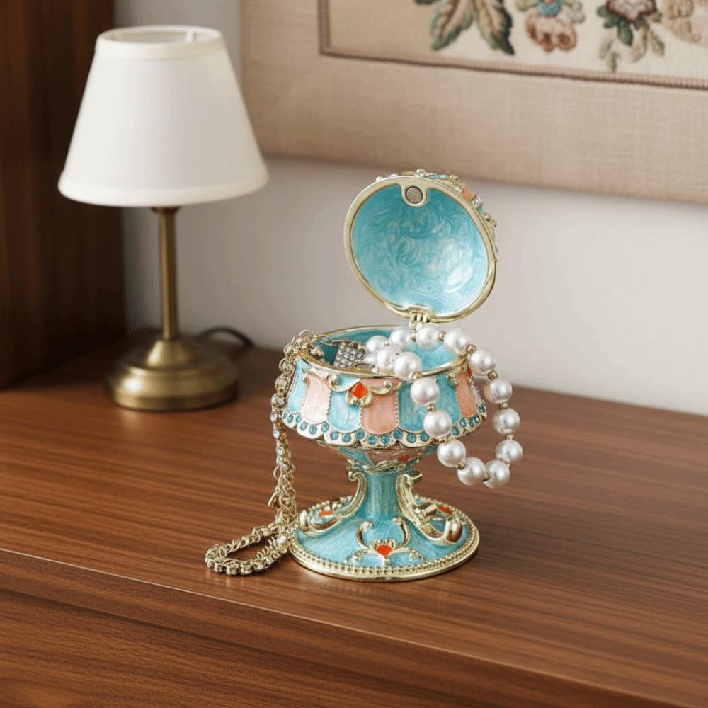 Hand-Painted Enamel European Style Jewelry Case Home Storage Ornament  Complex Jewelry Box