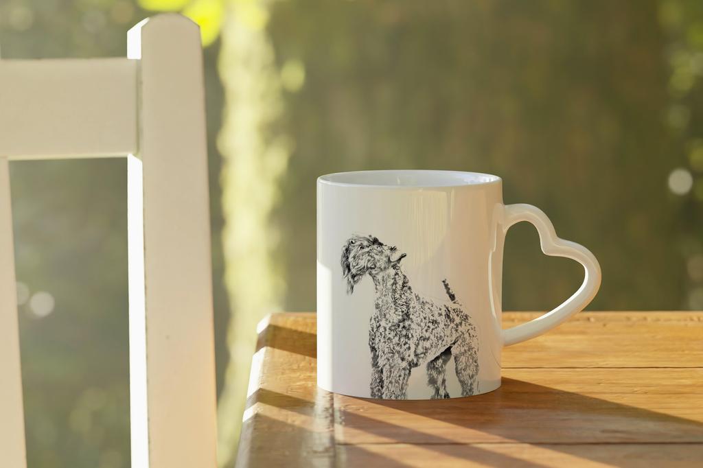 Kerry Blue Terrier, Irish Blue Terrier - cup with a dog, adorable cup with a heart-shaped handle, universal gift from the Art-Dog brand