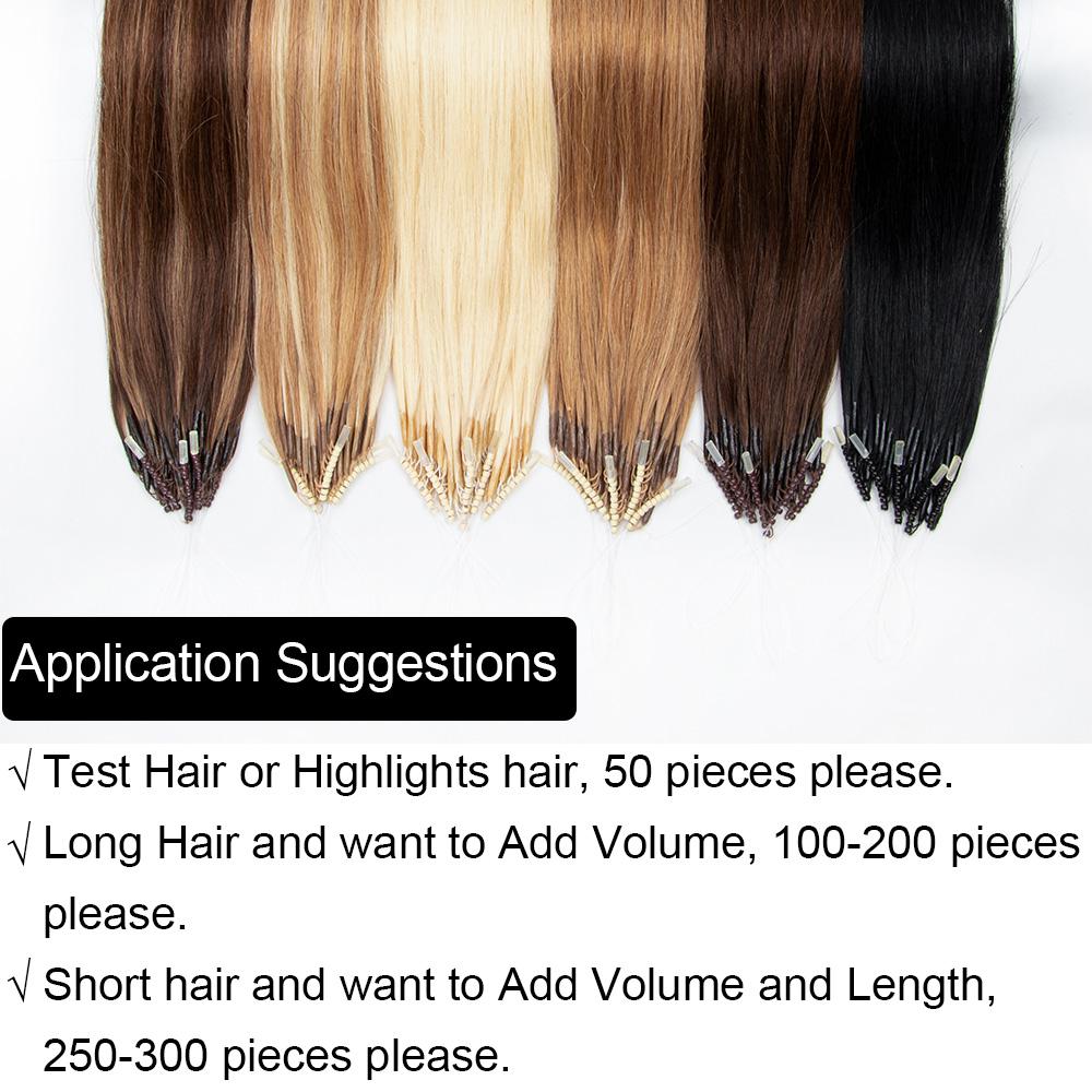 Extensiones de Cabello Humano de Micro-Cuentas 8D Anillo de Silicona Nano Extensiones de Cabello Invisibles Mini Cuentas de Silicona Negro Marrón Rubio Cabello Humano