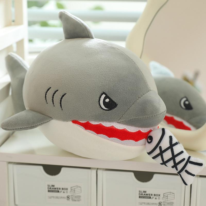Shark Eating Small Fish Plush Toy With Pp Cotton Soft Stuffed Animal For Kids And Children