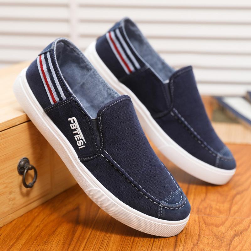

2025 spring and summer new shoes men s Korean version trendy men s casual shoes fashion versatile board shoes breathable canvas shoes men 45 синій