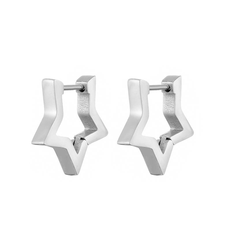 Fashion Stainless Steel Rectangle Hoop Earrings For Women Huggie Geometric Punk Hip Hop Unisex Jewelry Gold Silver Black Color