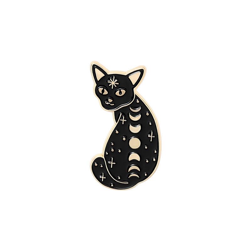 Cat Moon Enamel Pins Love Ice Cream Cat Coffee Planet Wizard Glasses Magic Book Alloy Brooch Badge Punk Jewelry