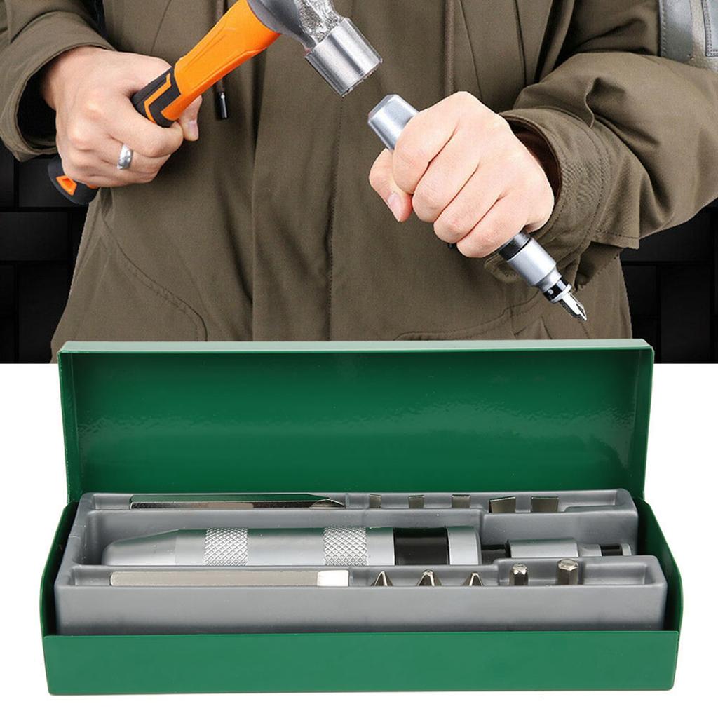 13-teiliges Set Multifunktionaler Schlagschraubendreher Kreuzschlitz M5 M6 M8 Schraubendreher-Bit-Set