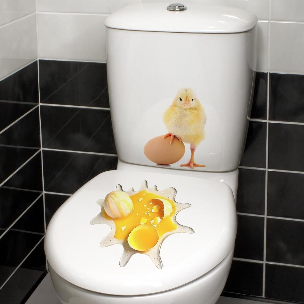 Creative Realistic Cute Cat Vision 3D Toilet Sticker Fun Animal Bathroom Toilet Lid Decor Self-adhesive PVC Waterproof Painting