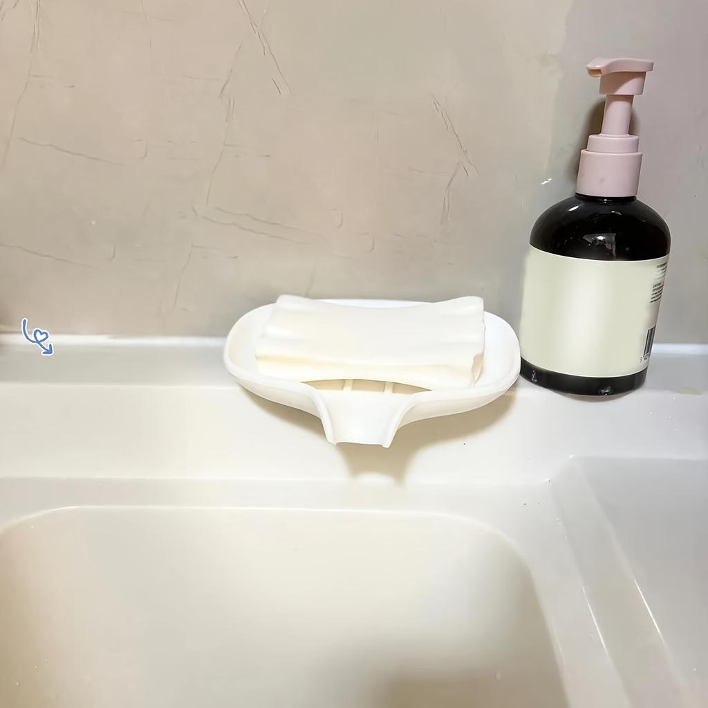 Minimalist Soap Holder - 1pc Simple Plain Soap Dish, Drain Soap Tray For Bathroom Accessories