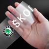 4 stk. terskelbeskytter, gjennomsiktig dekorativt merke, 3D-klistremerke til Skoda Octavia Superb, Rapid Kodiaq, Karoq, Fabia, Kamiq, Roomster, Citigo