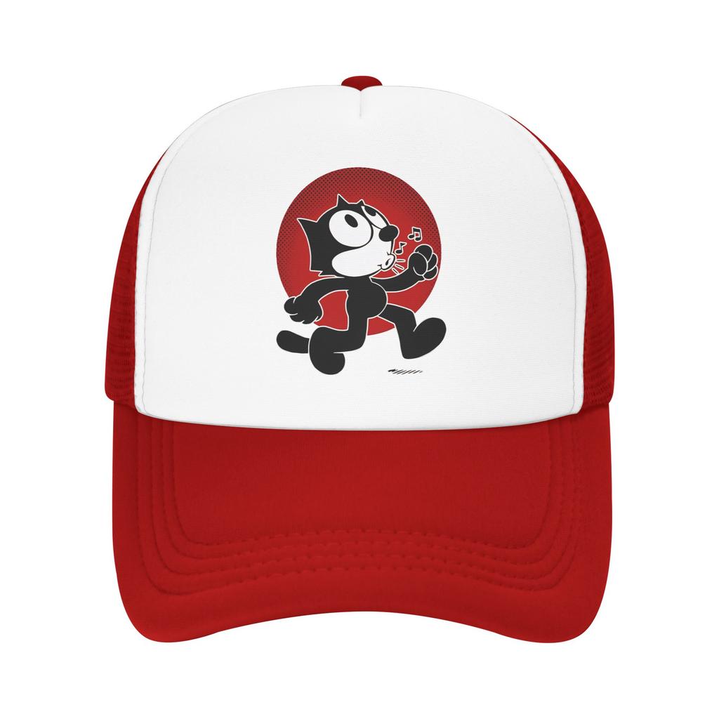S Funny Felixed The Cat Trucker Caps Unisex Hat Sun Hats Sports Cap Adjustable Polyester Mesh Baseball Cap Summer