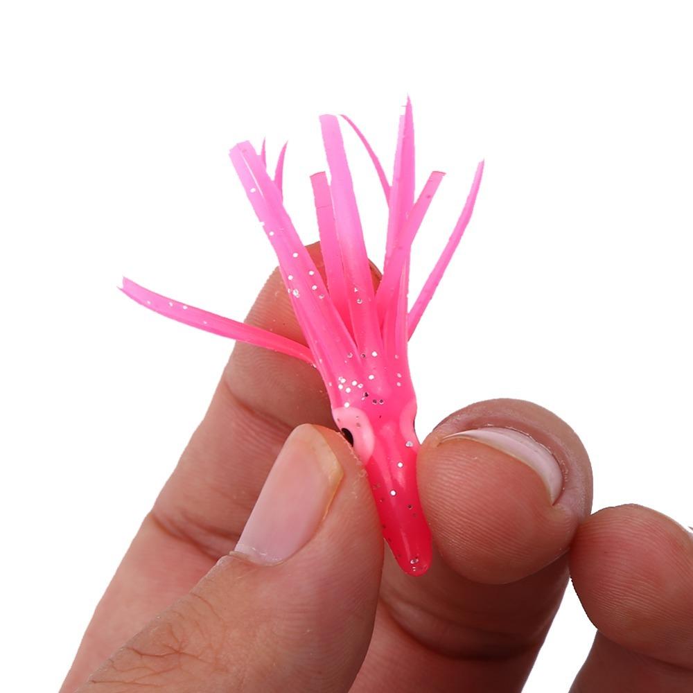 50 STÜCKE Gemischte Farbe Tintenfisch Angelköder Weiche Salzwasser Angelköder Schleppangeln