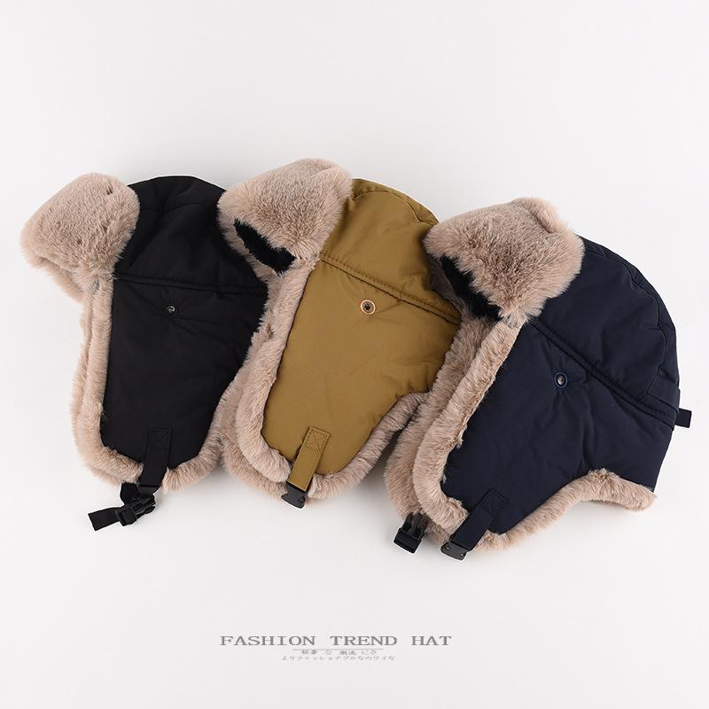 Bomullslue herre vinter fortykket termisk ørelapp lue dame sykling vanntett lokomotiv kald lue utenrikshandel