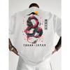 Fashionable Men Pure Cotton Summer New Dragon Print Flower Comfortable Breathable Round Neck T-shirt Outdoor
