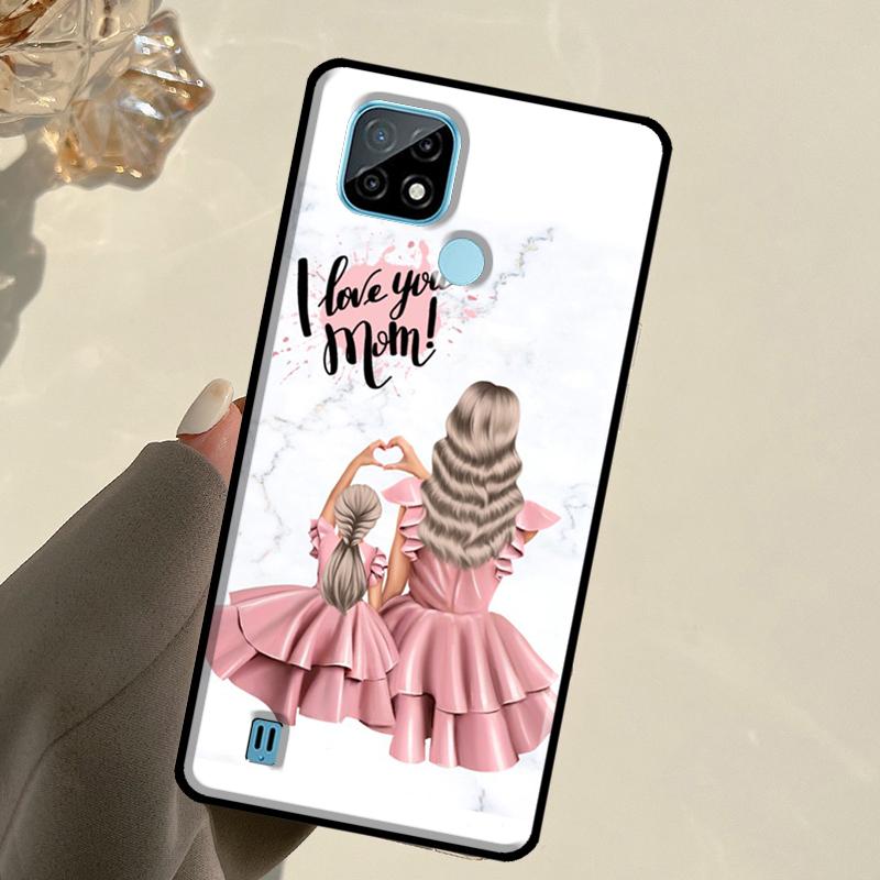 Baby Mother Brown Girl Family For Realme GT 7 Pro GT 6T 6 5 C67 C61 C55 C53 C51 C21Y C25S C75 10 11 12 13 14 Pro Plus Case