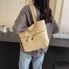 Large Capacity Fashionable Casual Women's Bag New Niche Design Solid Color Commuting Tutoring Shoulder Bag Tote Bag