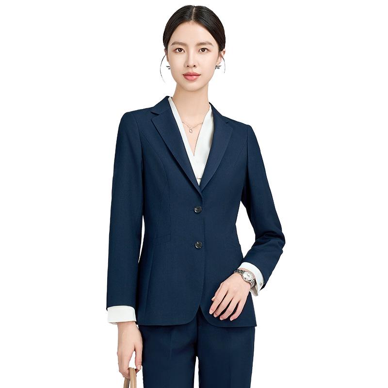 Navy Blue Women's Business Casual Suit Set for Professionals