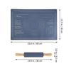 Kitchen Silicone Dough Baking Mat and Wooden Rolling Pin Set 1Set