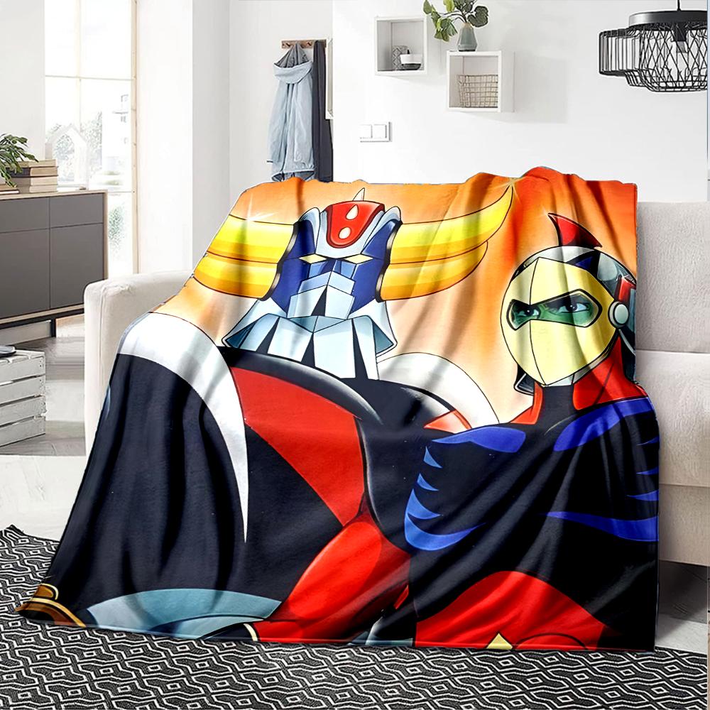 1pc UFO Robot Grendizer9 Blanket, Gift, for Men and Women, Soft Blanket, Good for Sofa Bed Couch Travel, Lightweight Flannel Blanket