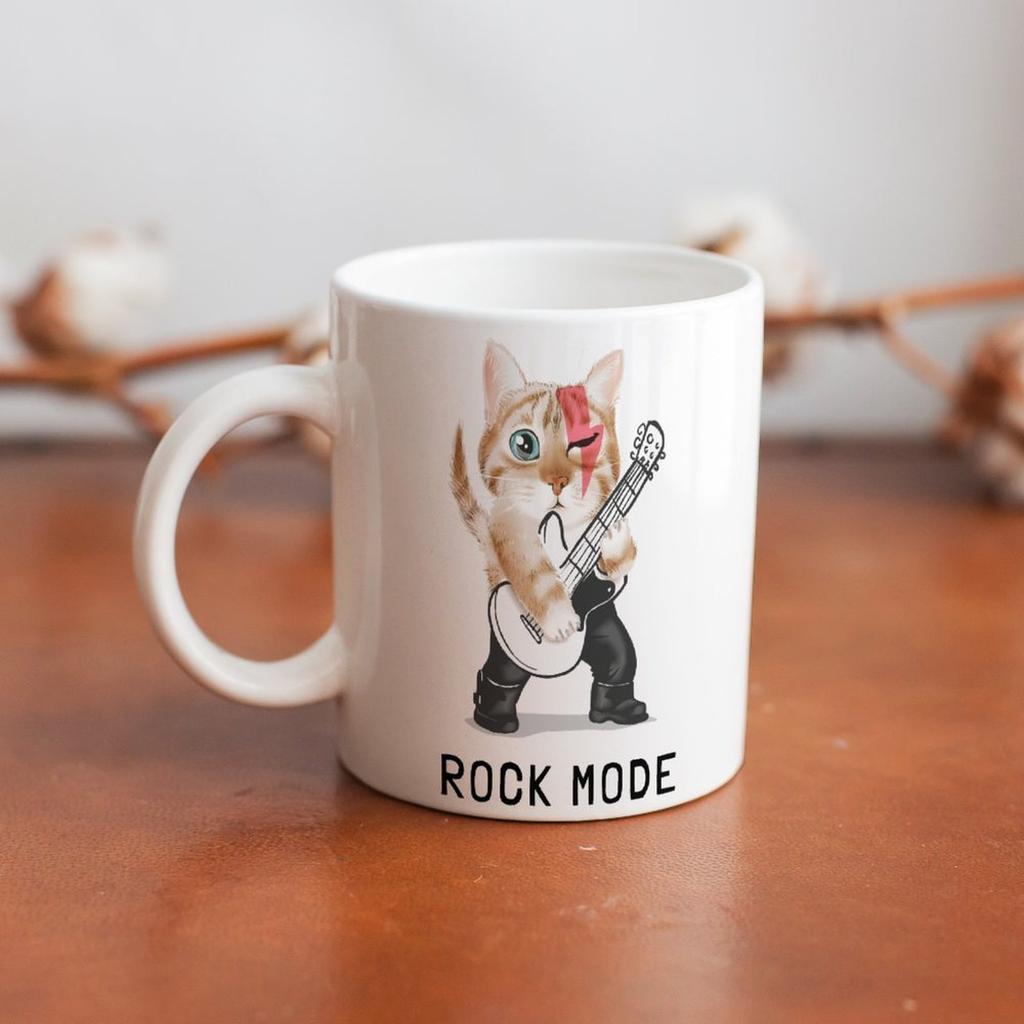 1Pack 11oz White Ceramic Mug Double-Sided Printed Artwork Durable Coffee Cup Suitable For Home Office Daily Tasks