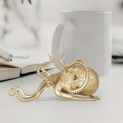 Oktopus Handyhalter Retro Metall Oktopus Handy Ständer Multifunktionaler Schreibtisch Stifthalter Sammlerstück Tier Skulptur für Schreibtisch Dekoration