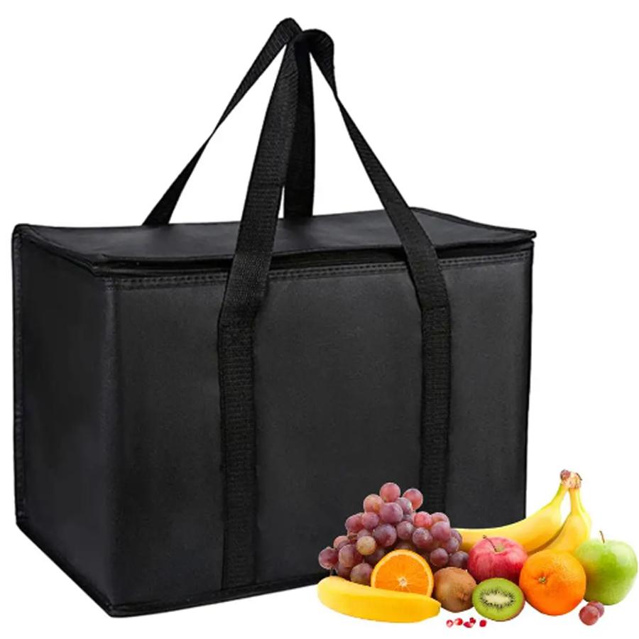 Large Insulated Grocery Bags Reusable Grocery Tote Soft Cooler Bag Hot  Cold Takeout Or Food Delivery Bag Lightweight Foldable