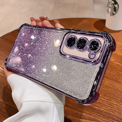 Capa Realme14x Capa de Celular com Glitter Para OPPO Realme 14x 12 14 pro plus C61 C53 C51 Note 50 60 Traseira Transparente Luxuosa Capa Feminina