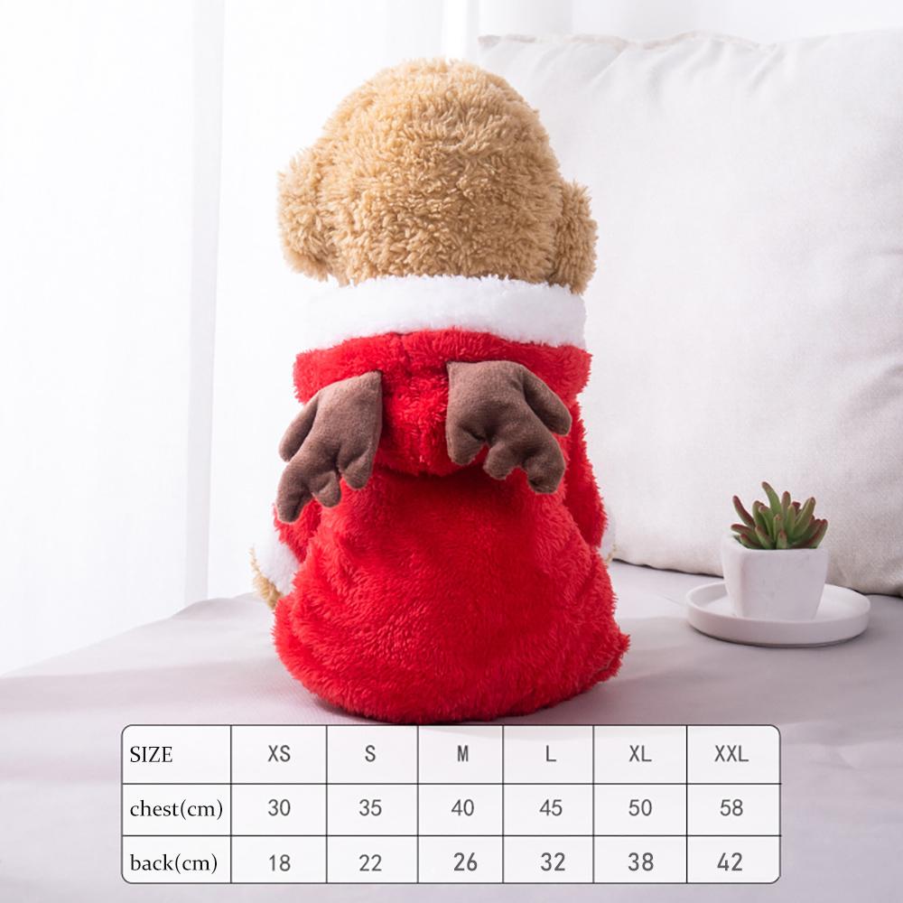 Cartoon Winter Puppy Clothes Coral Velvet Warm Pet Outfit XS-L for Corgi Chihuahua Dinosaur Panda Elk