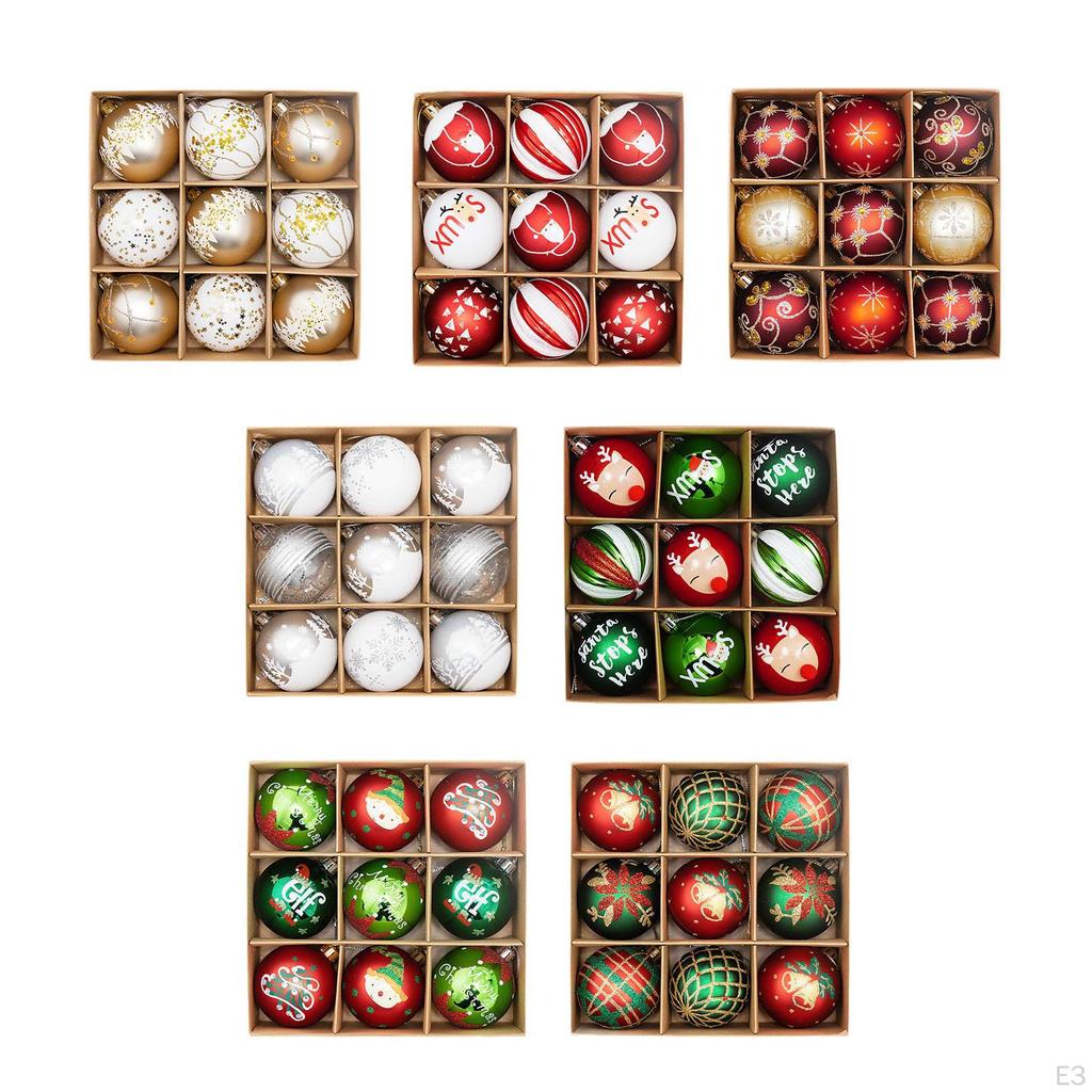 9 Pack 2.3inch Christmas Tree Balls for Holiday Decoration