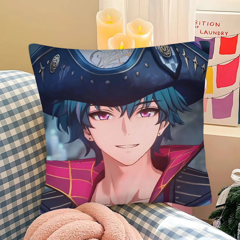 1pc Cute Anime Figure Brant Pillow Case Fashion Square Pillowcase Bedroom Sofa Room Ins Decoration Leisure