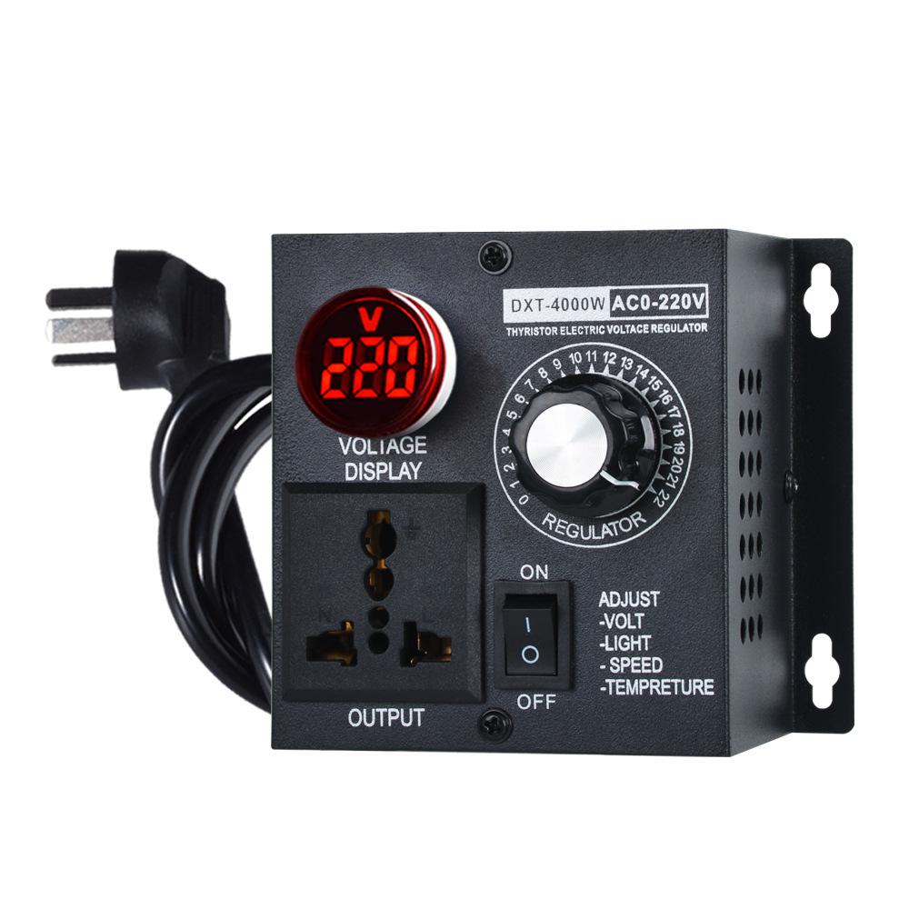 220V Stepless 4KW Ceiling Fan Speed & Temperature Control Switch with Dimming and Angle Grinder Reducer