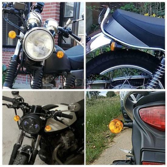 2* LED Motorcycle Turn Signals Indicator Amber Blinker Light Universal Mini Lamp