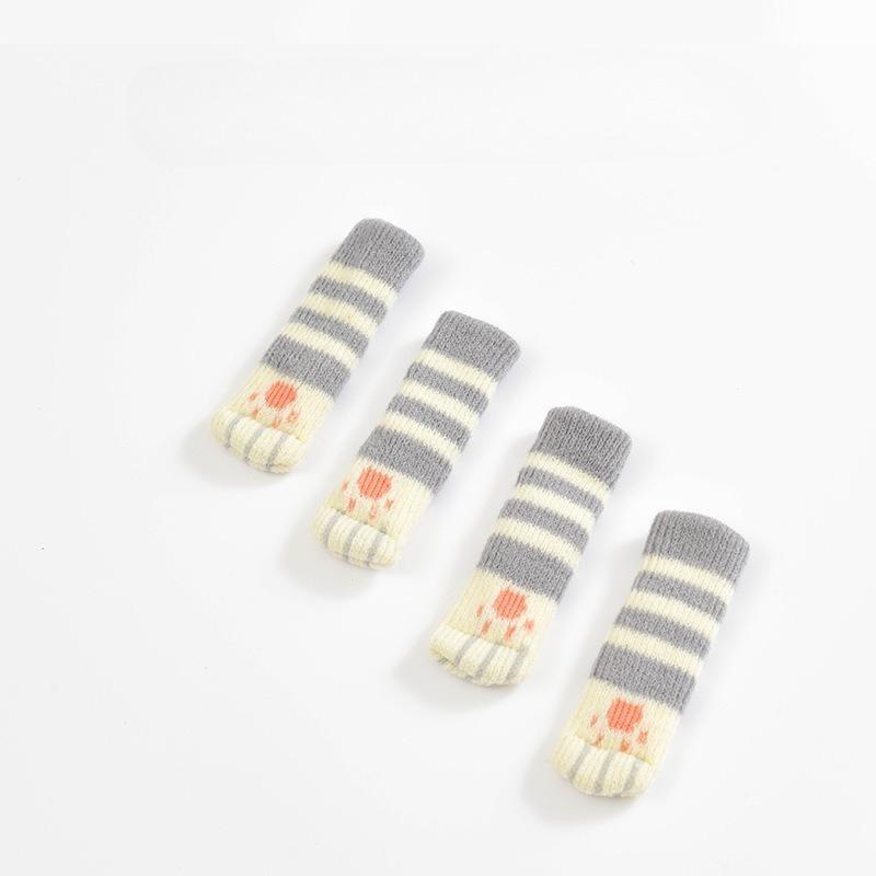 4 pezzi/set Calzini Silenziosi in Maglia per Gambe di Mobili Calze Elastiche per Piedi Protezioni per Pavimenti con Pastiglie Antiscivolo Copri Piedi Spessi per Sedie