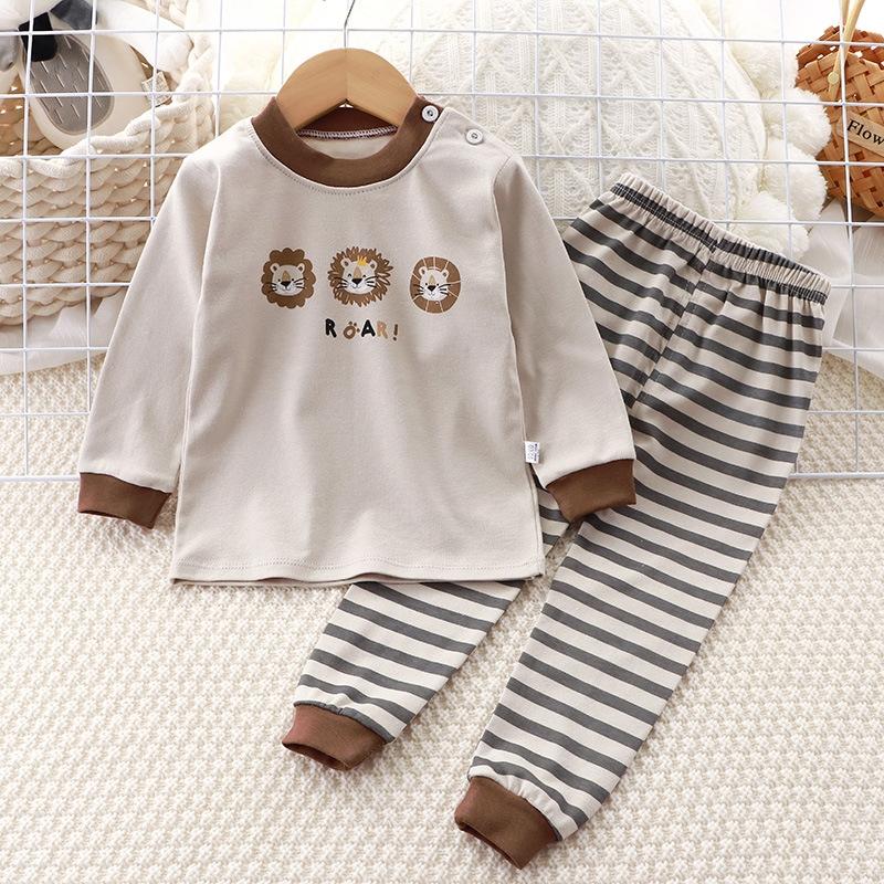 2pcs/set Winter Kids Long Sleeve O Neck T Shirt Pants Set Casual Baggy Suit Cotton Cartoon Printes Outfit