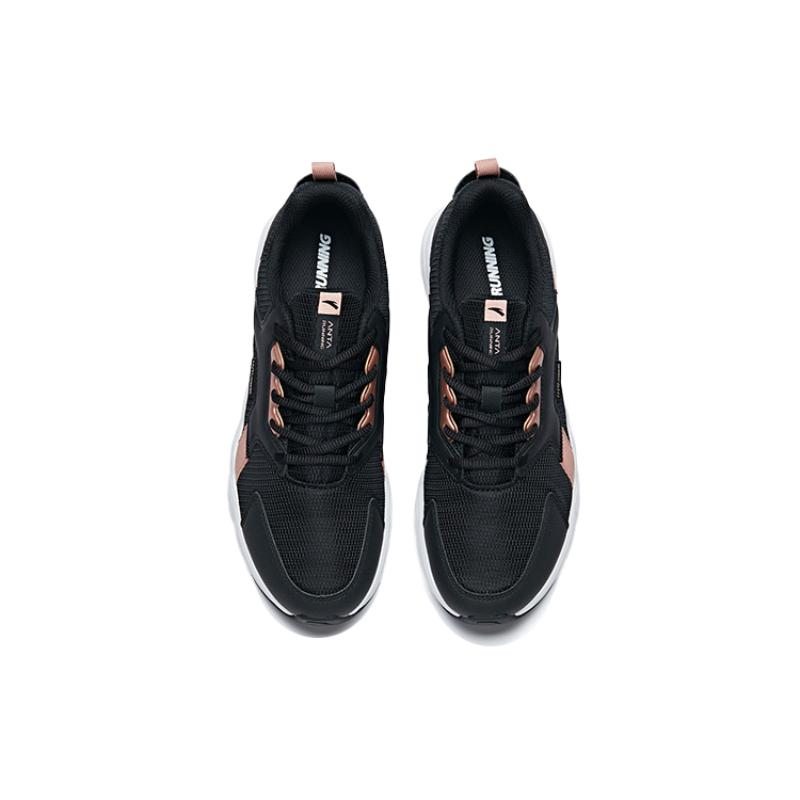Anta Running Shoes Women's Low Top Black/Anta White/Rose Gold Sneakers 121935524R-4