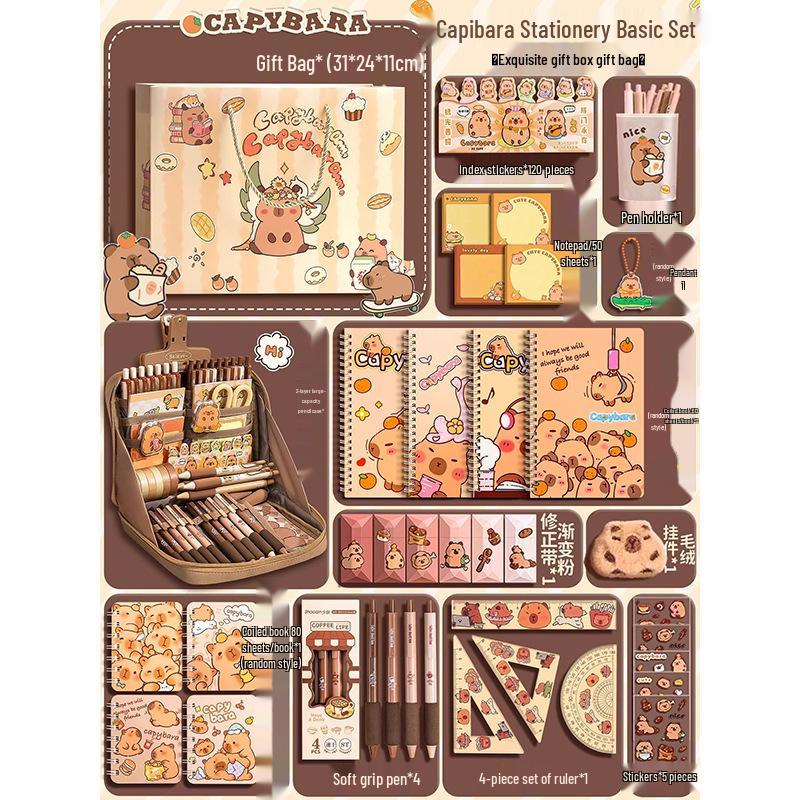 Capybara Stationery Set: Gift Box for Student Rewards & Children’s Day Souvenirs