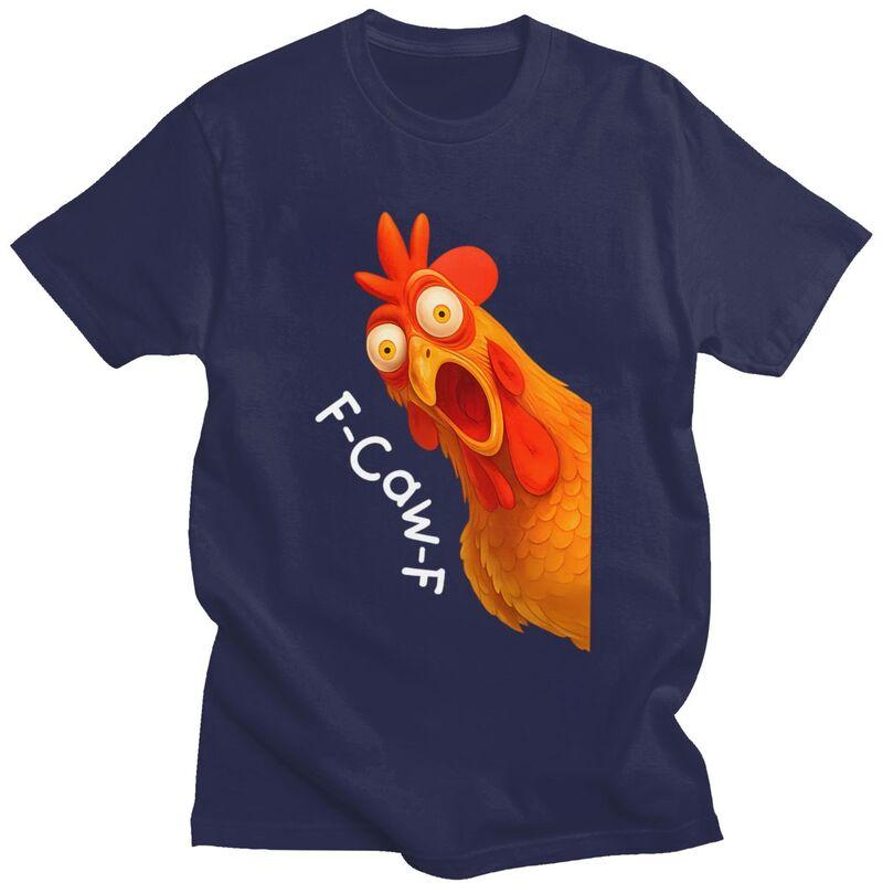 FCawFChicken TShirt 100 Cotton Tee Tops Streetwear Round Neck Sarcastic Rooster Tshirts Fashion ShortSleeve Clothes