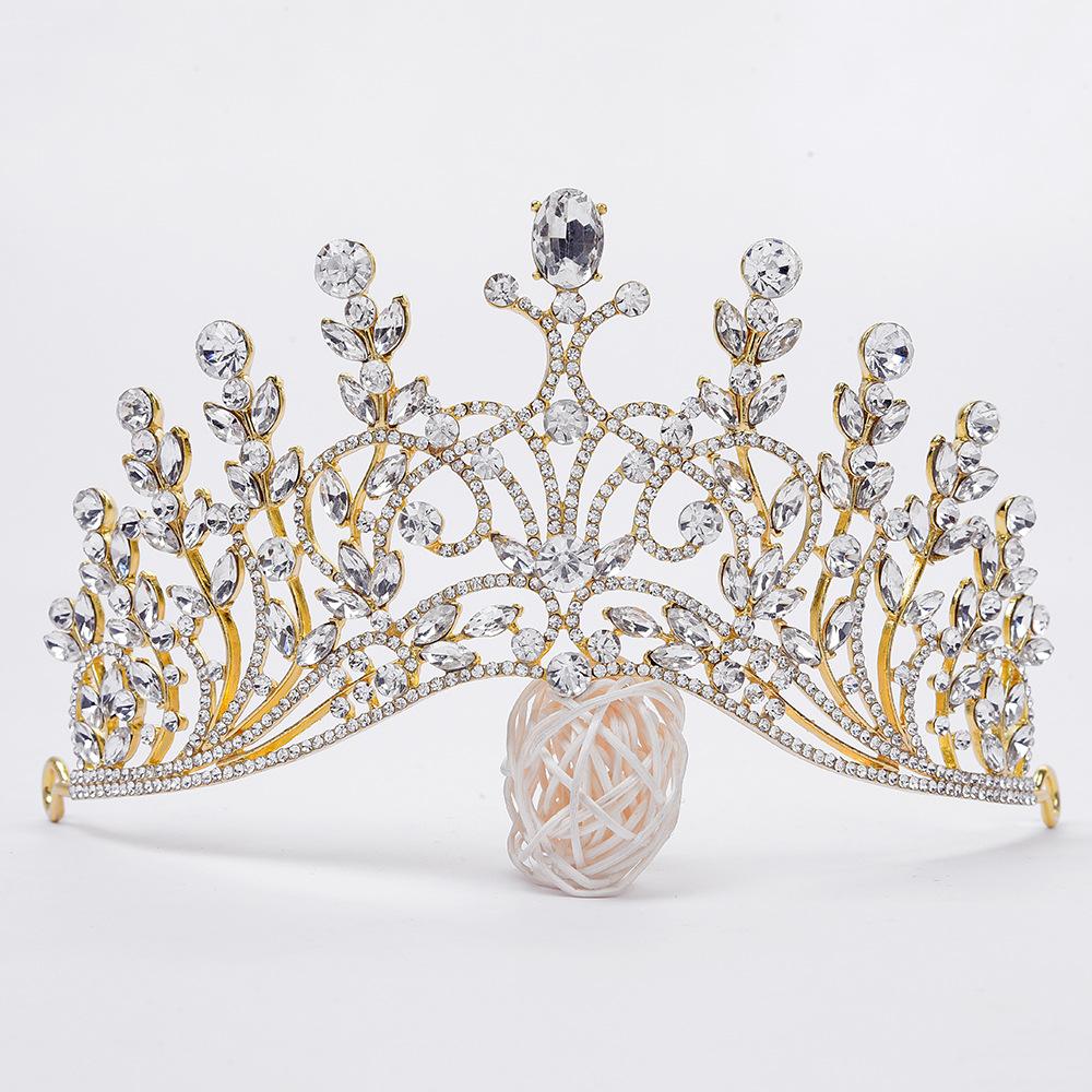 

Бриллиантовая тиара, роскошная свадебная корона в европейском стиле со множеством страз, аксессуары для подиумного платья