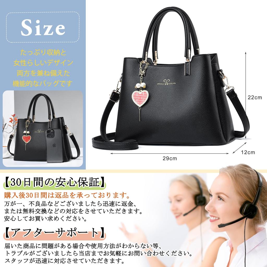 Shoulder Bag for PU Many Shoulder Black NICOLE&DORIS Women, Handbag, Crossbody, Leather, 2-Way, Cute, Pockets, Dividers, Popular, Waterproof, Women's