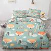 Set Copripiumino Volpe Pelosa Stampa Animale Selvatico Inverno Freddo, Set Biancheria da Letto Decorativo 3 Pezzi con 2 Federe, Dimensioni Singolo Matrimoniale King