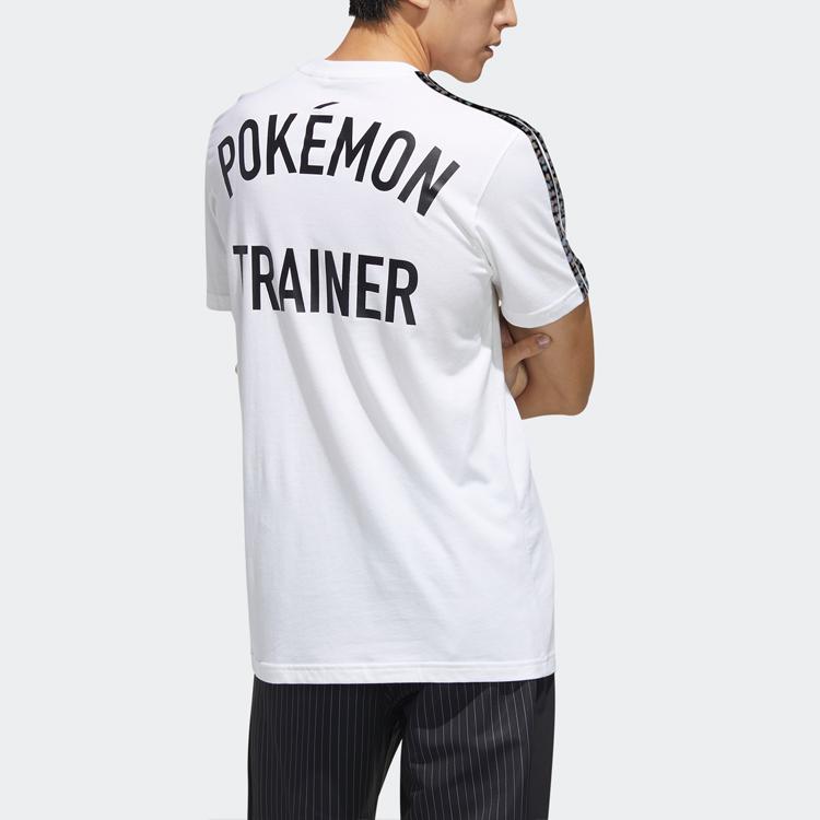 Adidas Neo X Tričko s potiskem Pokémonů s kulatým výstřihem a krátkým rukávem Pánské Topy Bílá FM6034